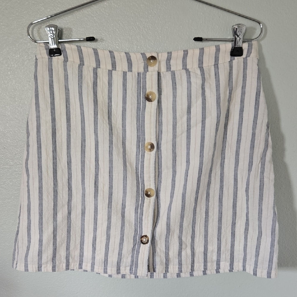 Abercrombie & Fitch | Striped Linen And Cotton Mini Skirt Size Medium